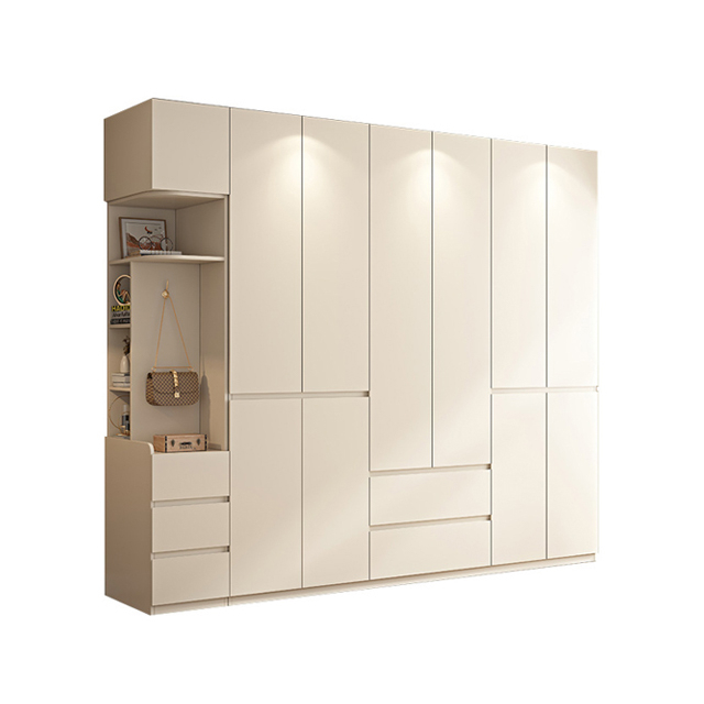 Dormitorio crema para el hogar viento de madera maciza armario de madera maciza 