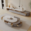 Light Luxury Cream Wind Telescópico Panel de roca Mesa de café Gabinete de TV Modern Simple Livin 