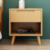 Mesa de noche de madera sólida nórdica empaquetado moderno simple almacenamiento de dormitorio simple cabina