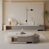 Light Luxury Cream Wind Telescópico Panel de roca Mesa de café Gabinete de TV Modern Simple Livin 