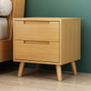 Mesa de noche de madera sólida nórdica empaquetado moderno simple almacenamiento de dormitorio simple cabina
