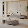 Light Luxury Cream Wind Telescópico Panel de roca Mesa de café Gabinete de TV Modern Simple Livin 